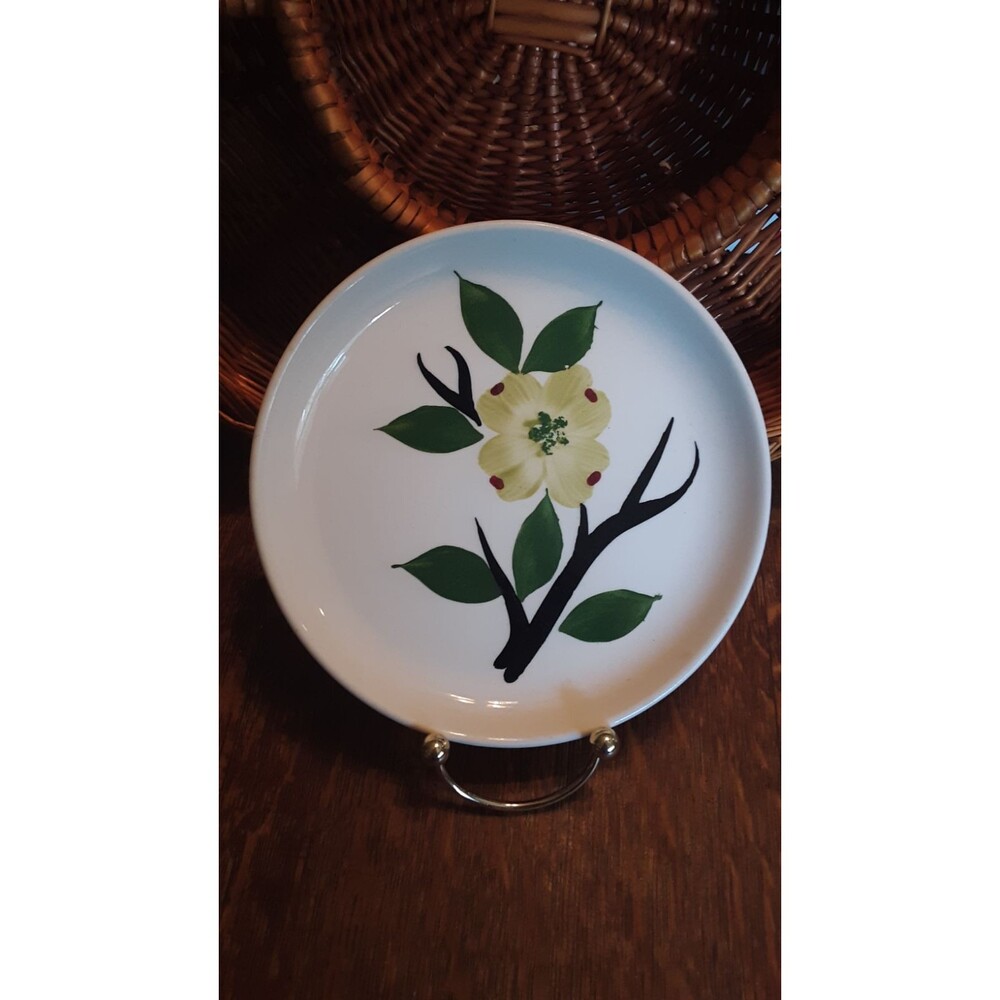 Vtg MCM Saucer Branch & Floral Design Asian Cottage 70s Tea Party Appetizers